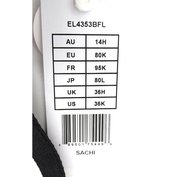 New Elomi 4353BFL Sachi Plunge Bra Black Confetti Size 36K US New - Picture 4 of 5